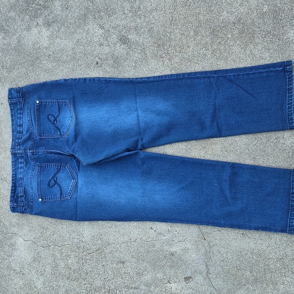 Rekucci Stretch Waist Straight Leg Jeans Sz 16 P 5 Pockets Gently Loved - Picture 4 of 9